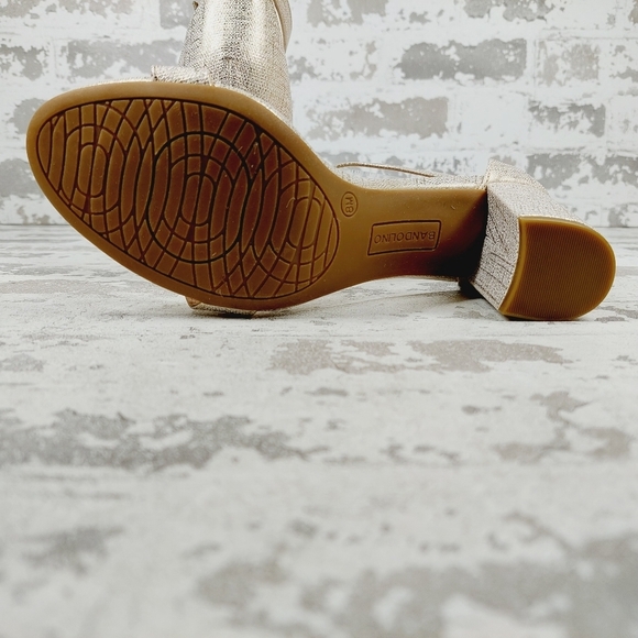 New Bandolino Armory 3 Champaigne Open Toe Ankle Strap Heeled Sandals T626 - Picture 8 of 12